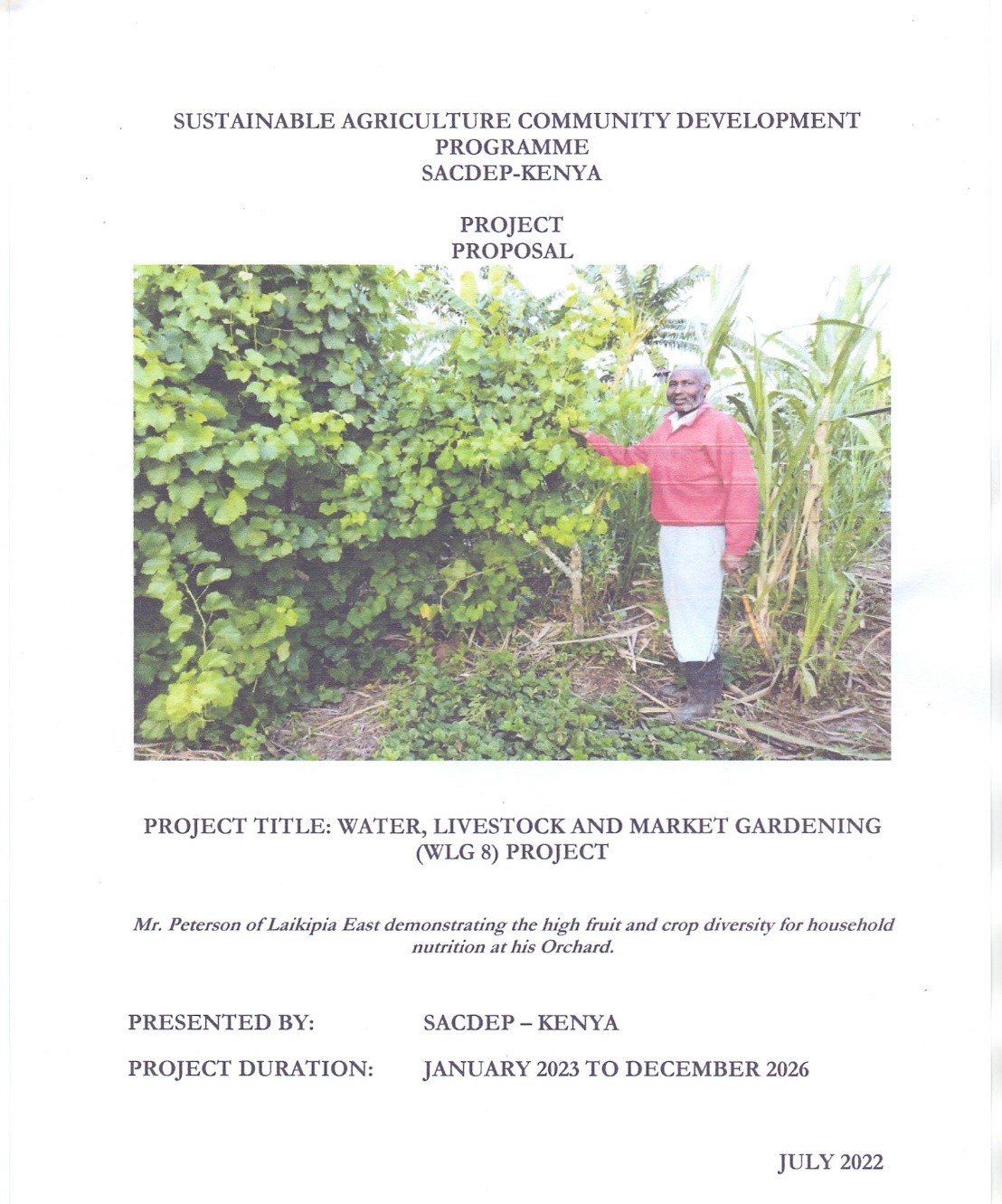 Cover of a WLG 8 Project Proposal