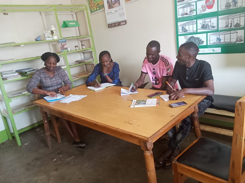 Interns in the office.