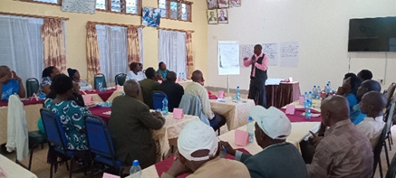 Workshop participants in a training sessions.